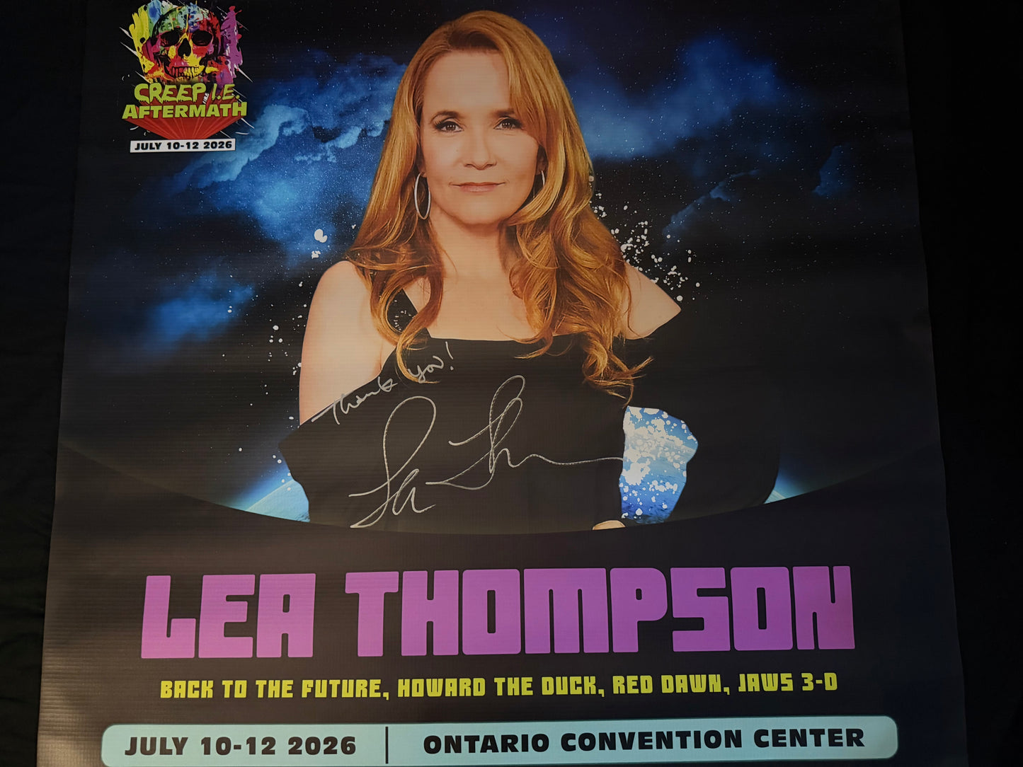 Creep I.E. Aftermath Signed vinyl Banners 30"X30" (Lea Thompson)