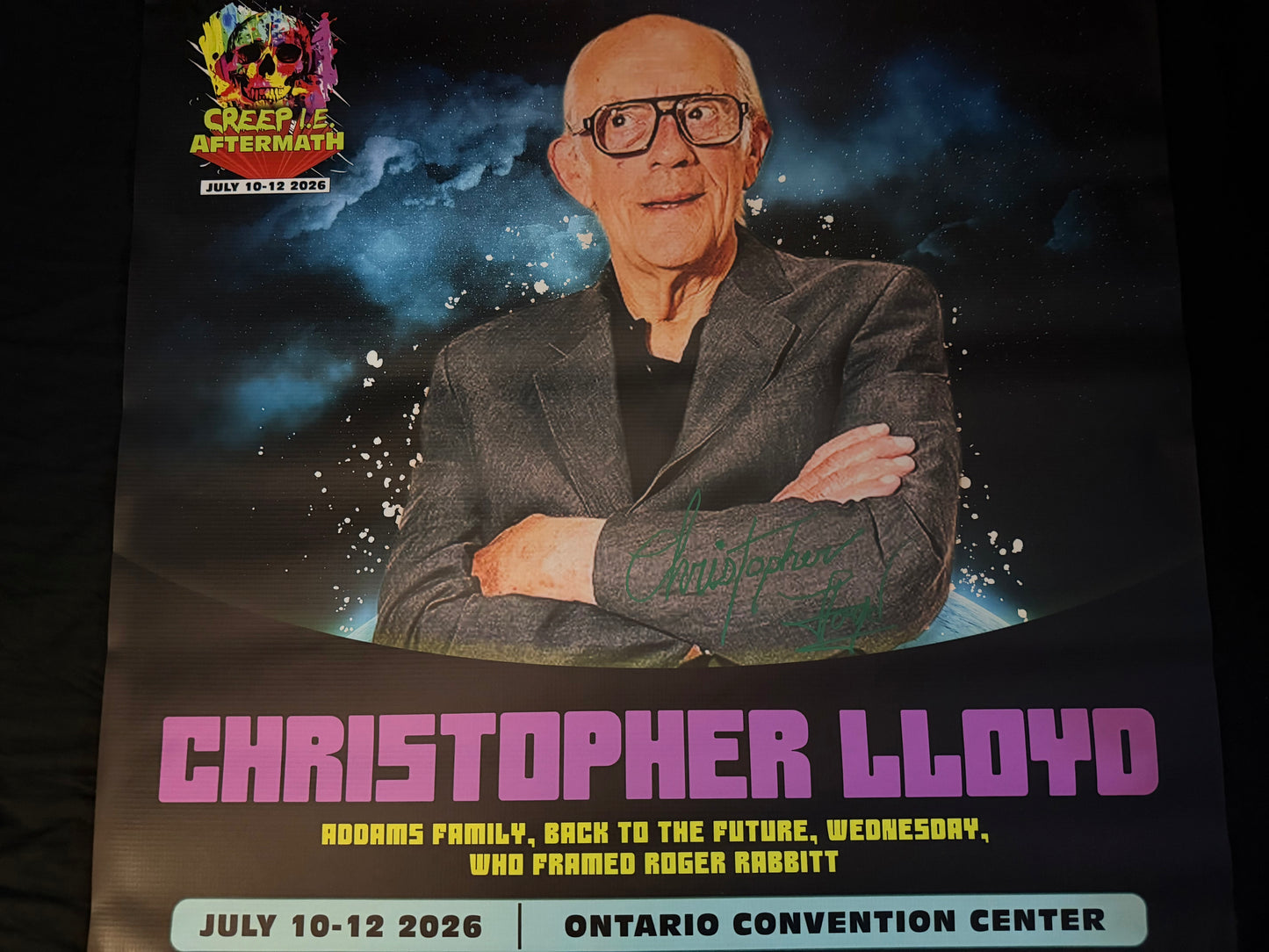 Creep I.E. Aftermath Signed vinyl Banners 30"X30" (Christopher Lloyd)