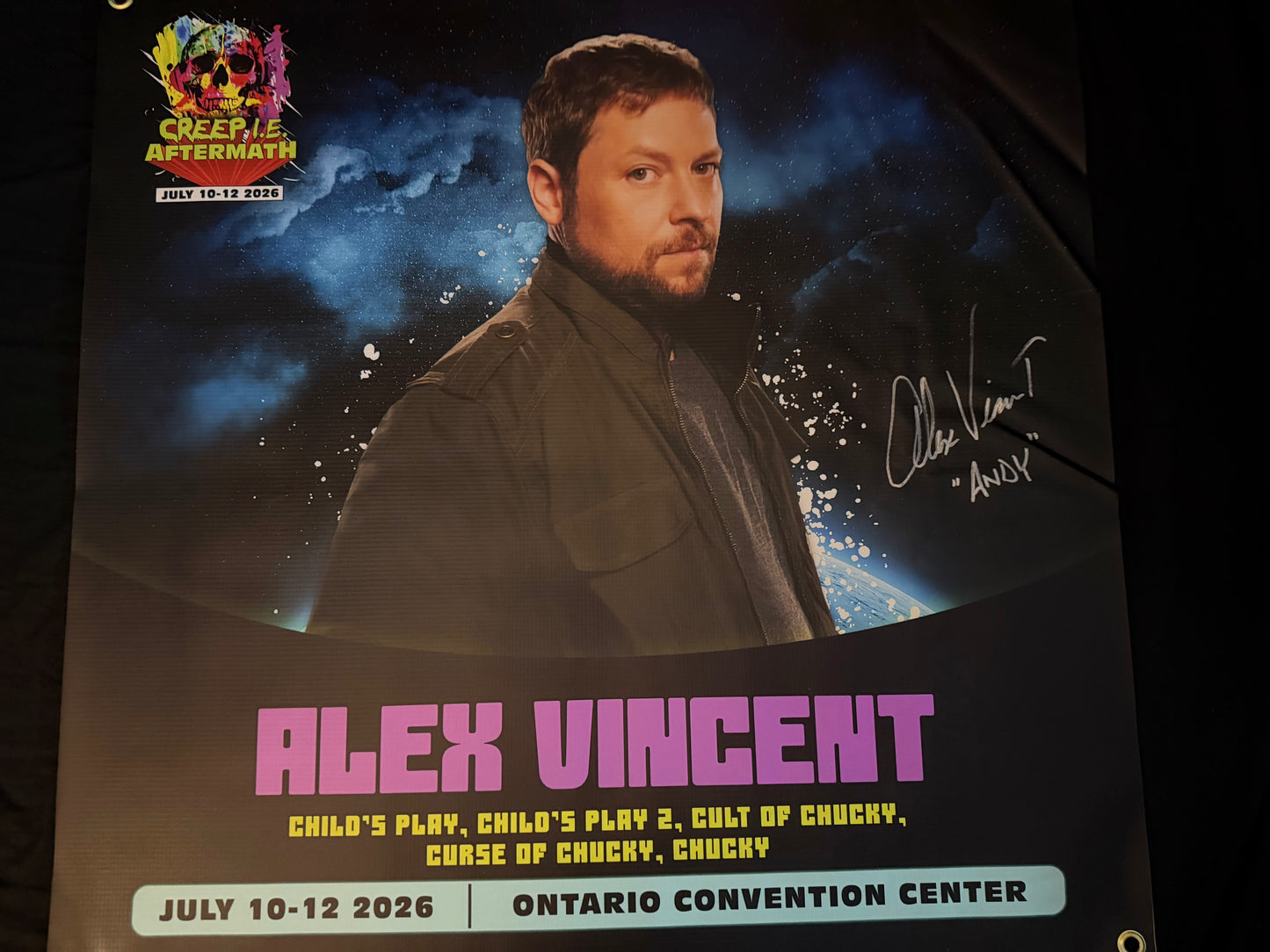 Creep I.E. Aftermath Signed vinyl Banners 30"X30" (Alex Vincent)