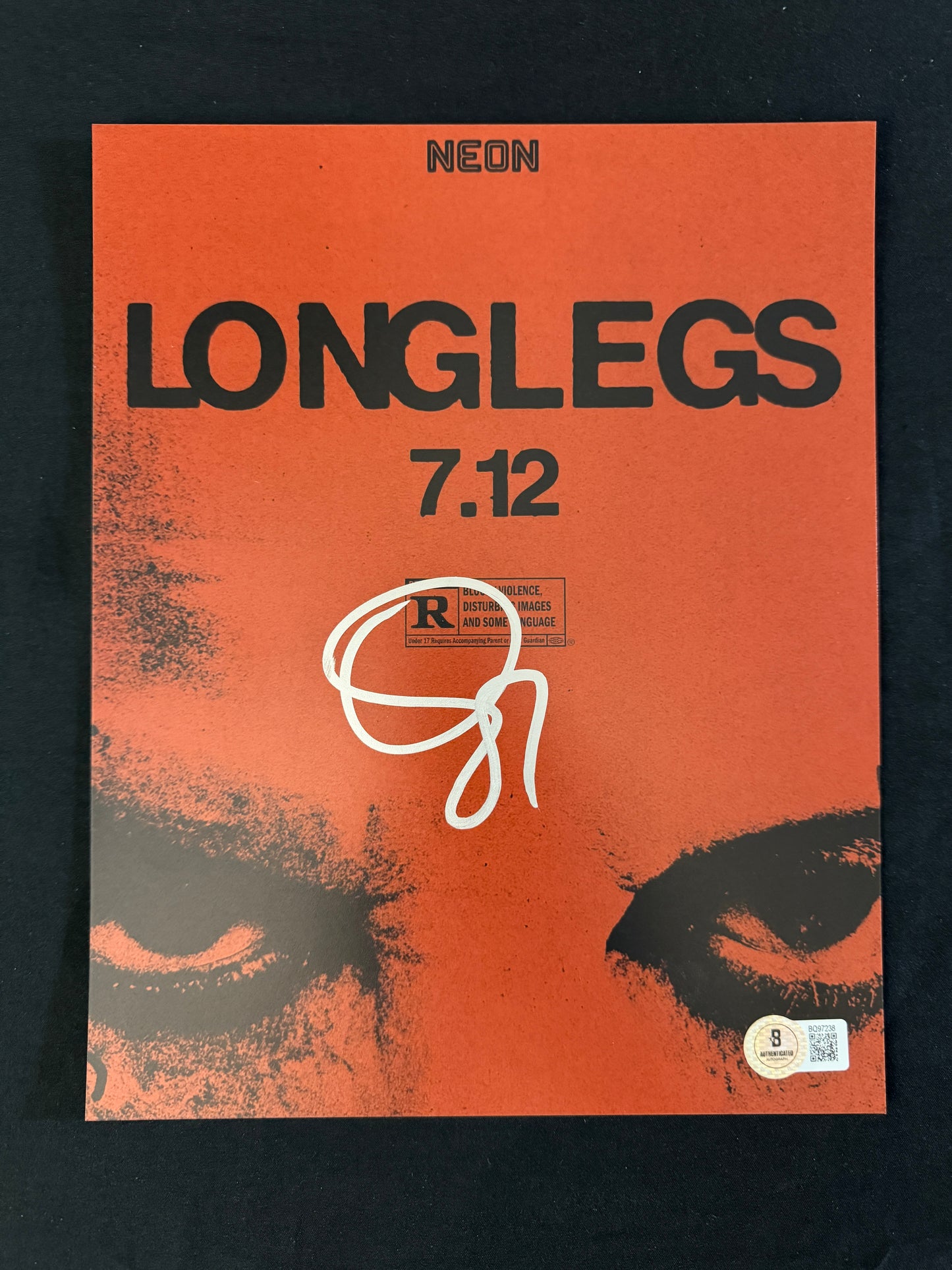 Osgood Perkins signed Longlegs 8x10 photo W/ Beckett COA