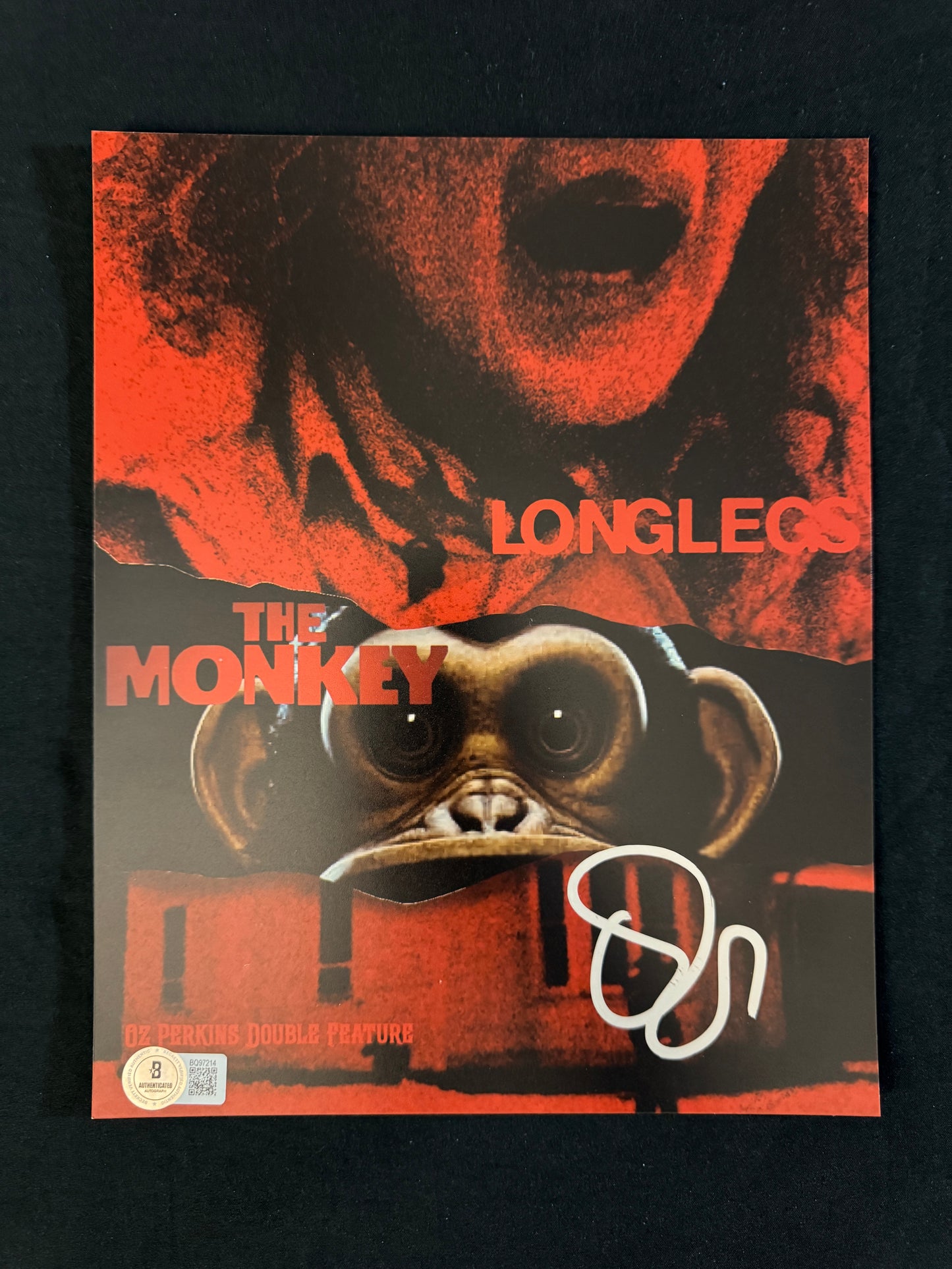 Osgood Perkins signed Longlegs/The Monkey 8x10 photo W/ Beckett COA