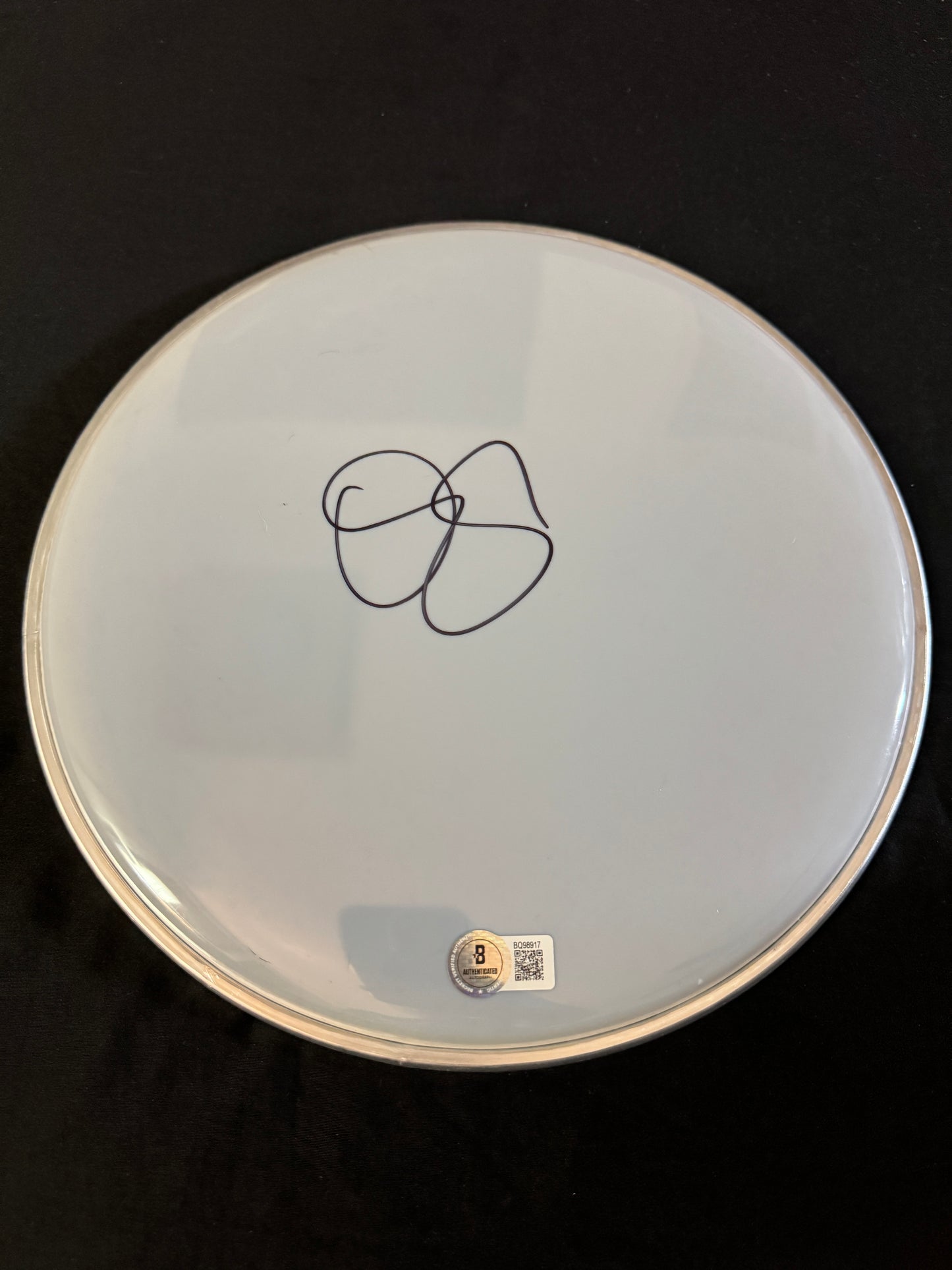 Osgood Perkins signed The Monkey White Drum Head prop W/ Beckett COA