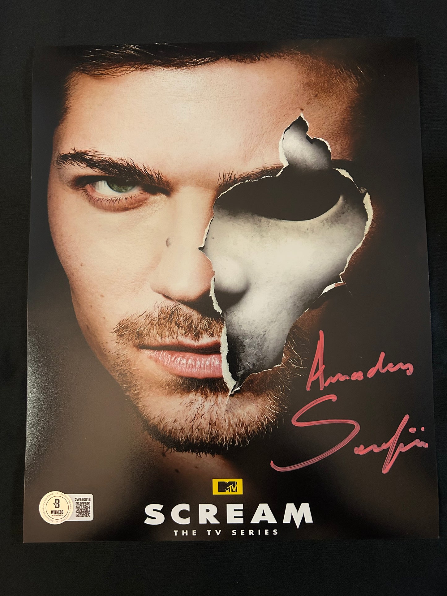 Amadeus Serafini signed Scream The TV Series 8x10 photo W/Beckett witness COA