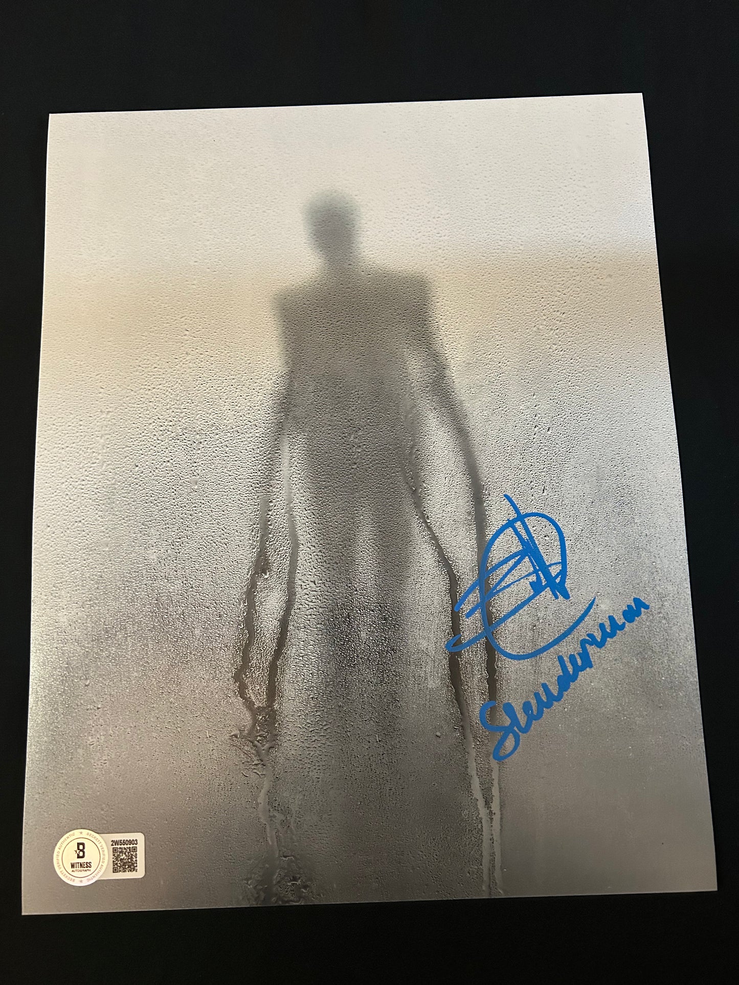 Javier Botet signed Slender Man (Slender Man inscribed) 8x10 photo W/Beckett witness COA