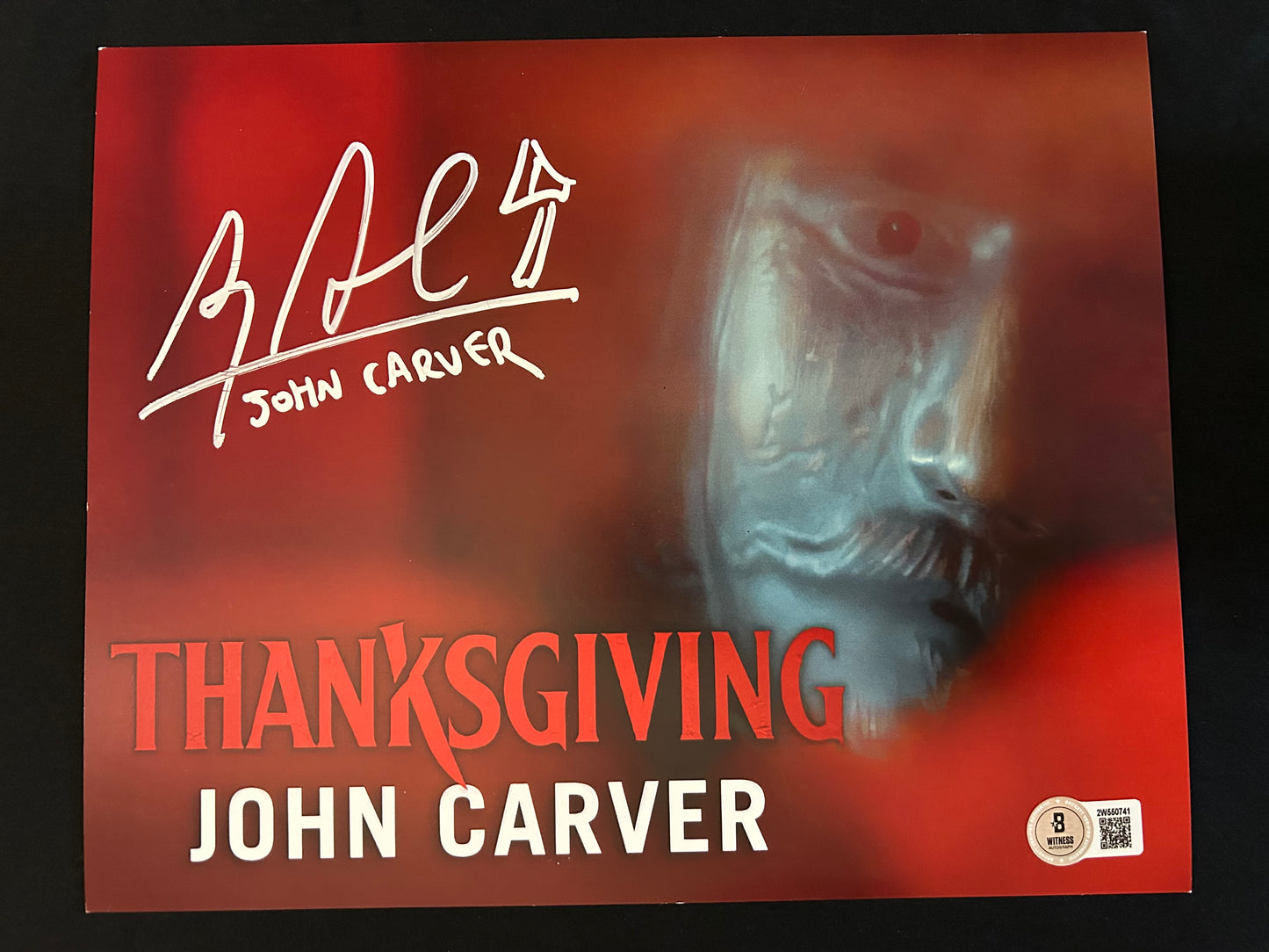 Alex Armbruster signed Thanksgiving (John Carver inscribed) 8x10 photo W/Beckett witness COA