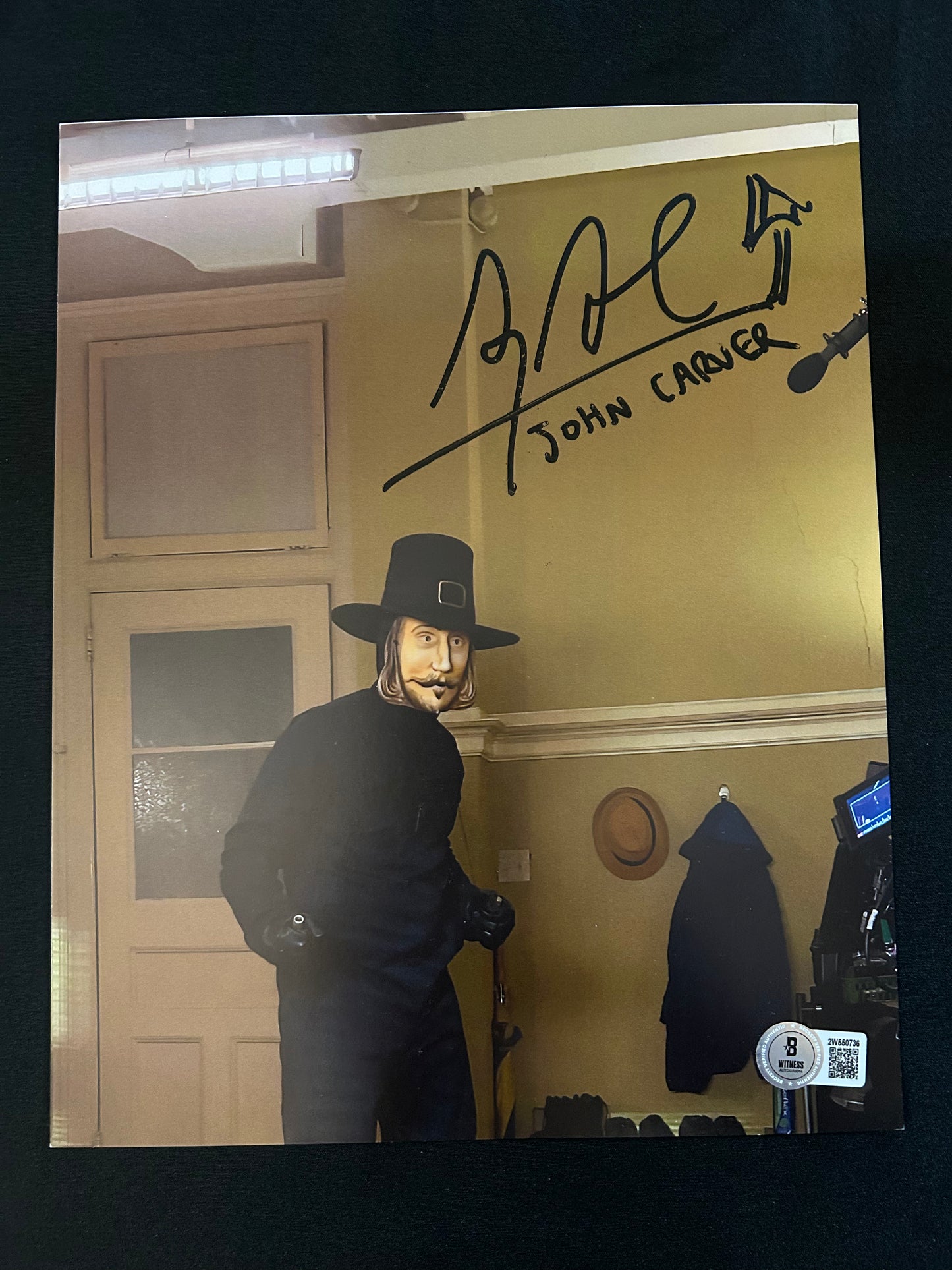 Alex Armbruster signed Thanksgiving (John Carver inscribed) 8x10 photo W/Beckett witness COA