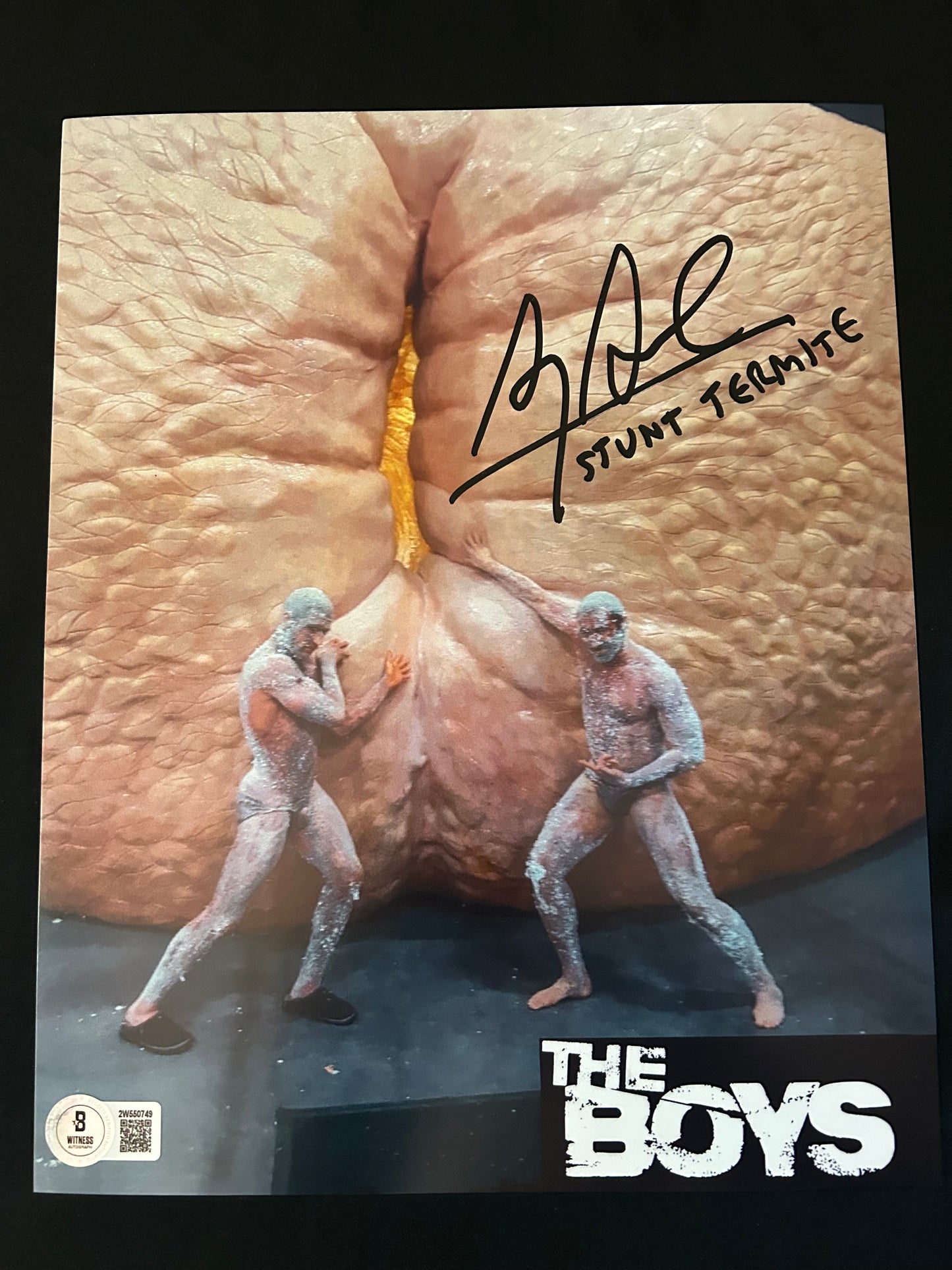 Alex Armbruster signed The Boys (Stunt Termite inscribed) 8x10 photo W/Beckett witness COA