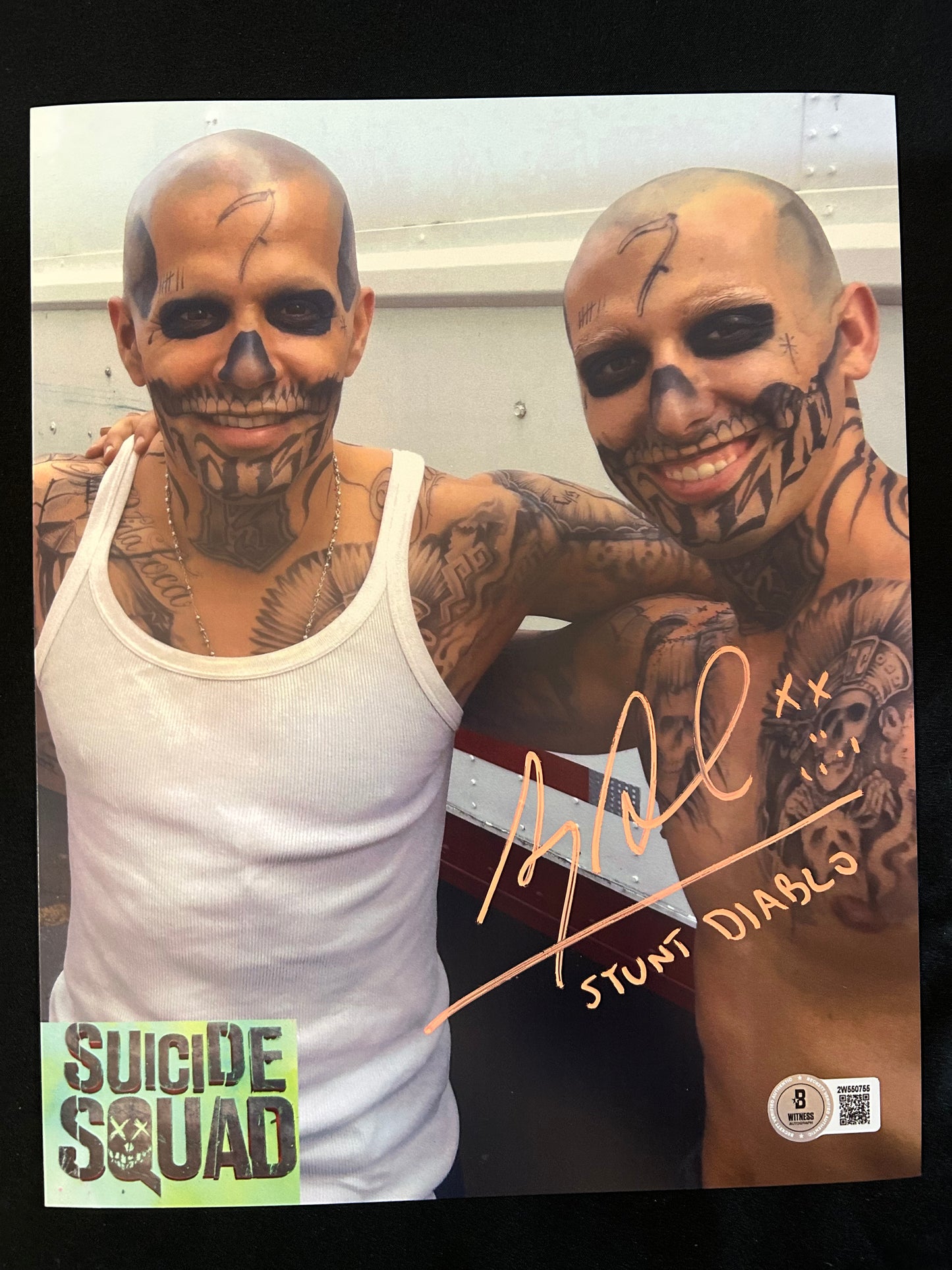 Alex Armbruster signed Suicide Squad (Stunt Diablo inscribed) 8x10 photo W/Beckett witness COA