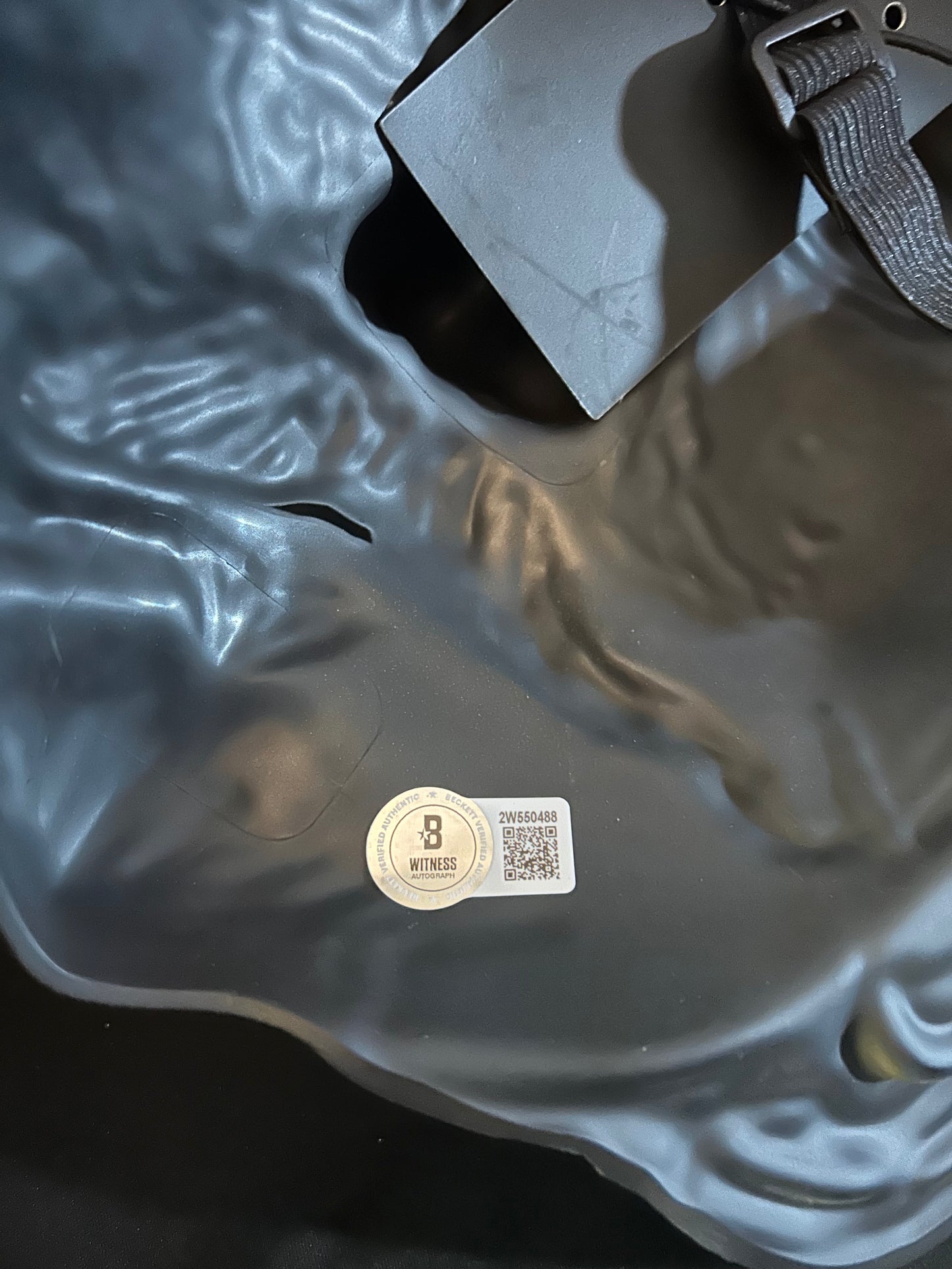 Alex Armbruster signed (Trick or Treat Studios) Thanksgiving Burned John Carver mask W/ Beckett witness COA