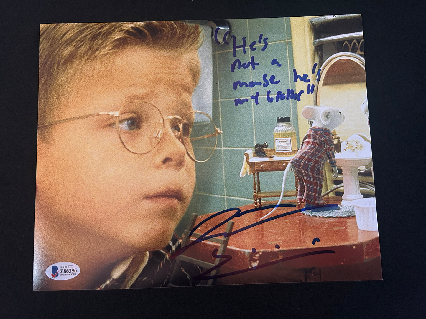 Jonathan Lipnicki signed Stuart Little (He is not a Mouse he's my Brother Inscribed) 8x10 photo W/ Beckett COA