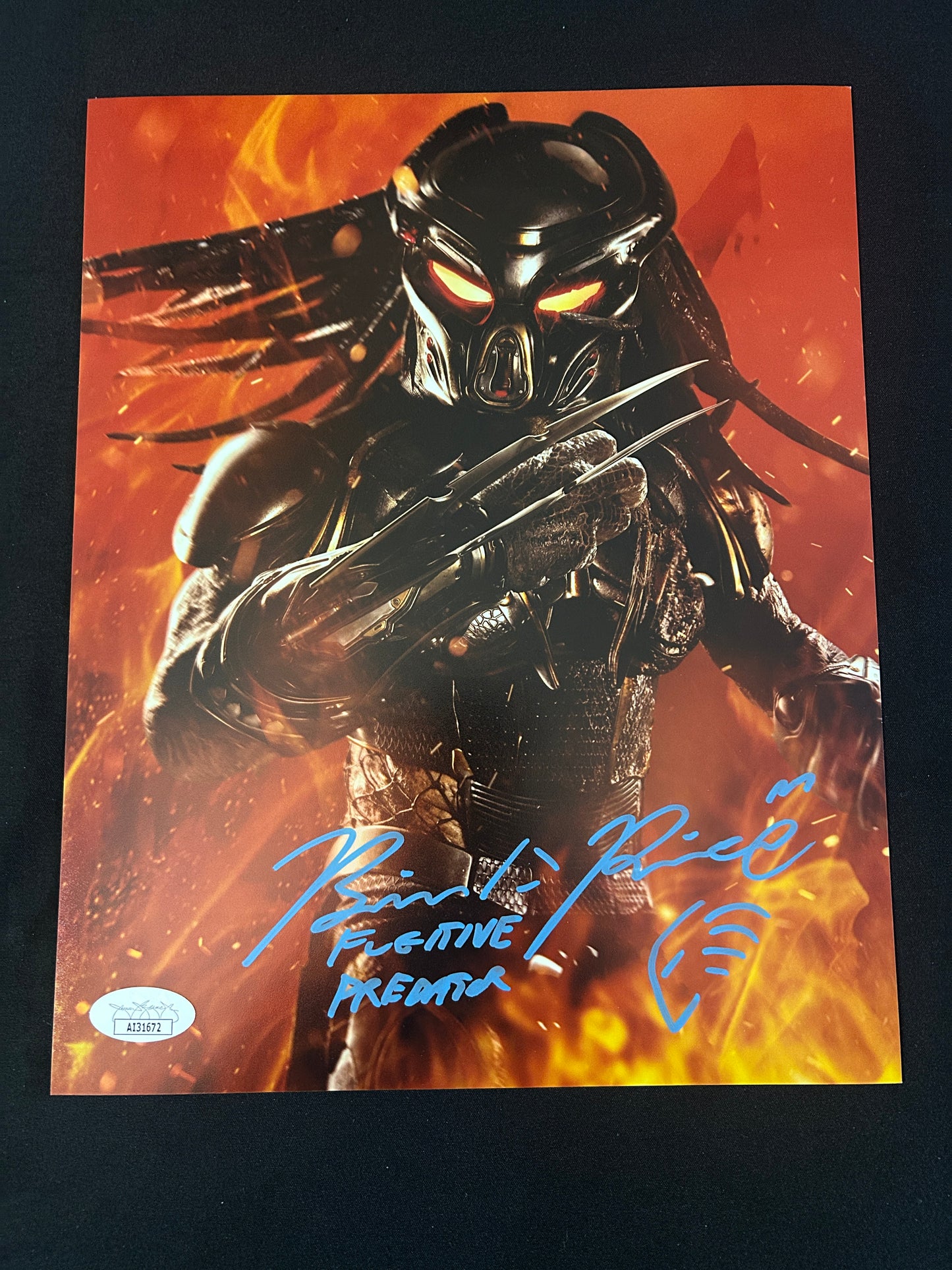 Brian Prince signed Predator (Fugitive Predator inscribed) 8x10 photo W/ JSA COA