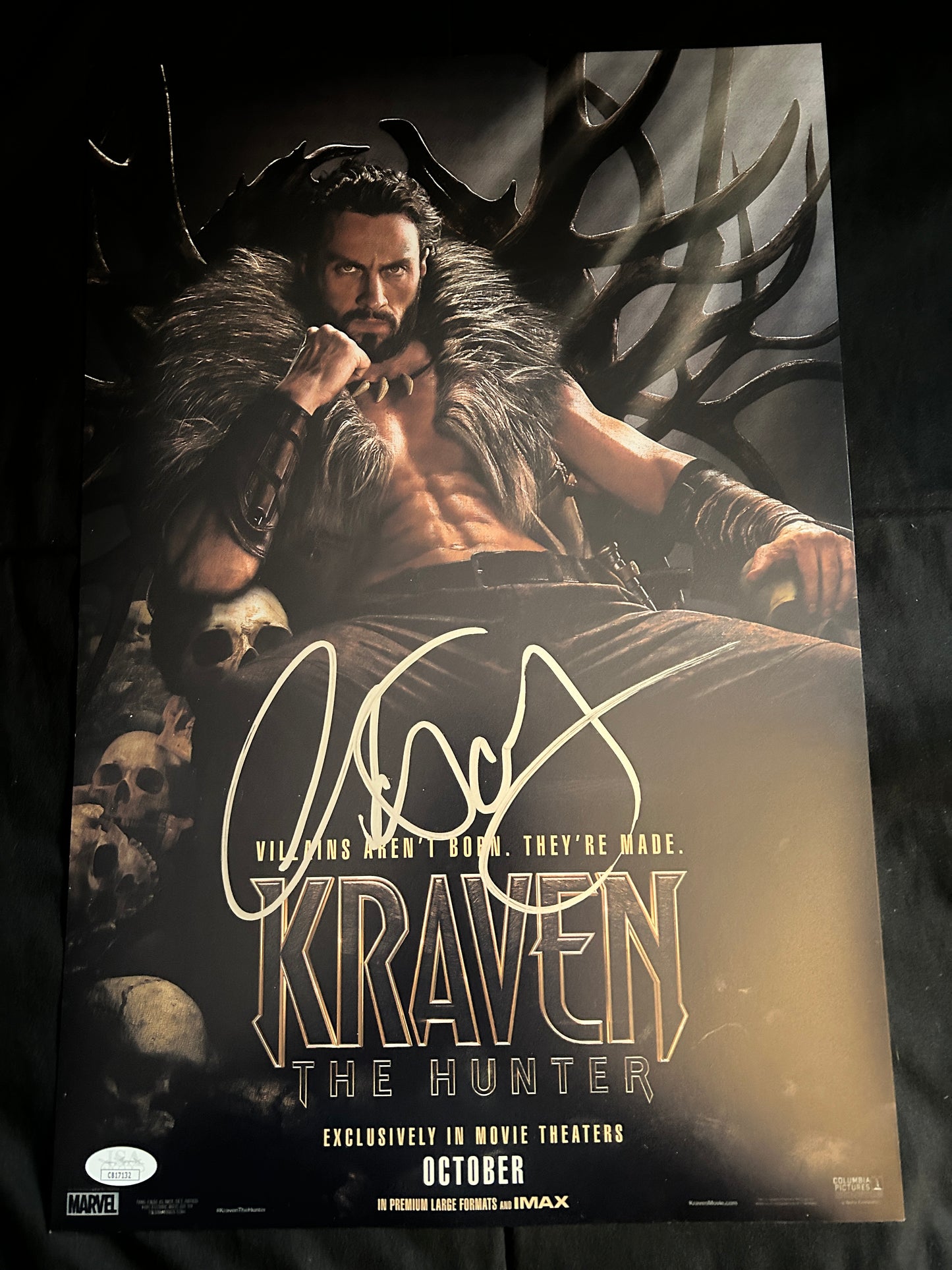 Aaron Taylor Johnson signed Kraven the Hunter 12X18 Photo W/ JSA COA