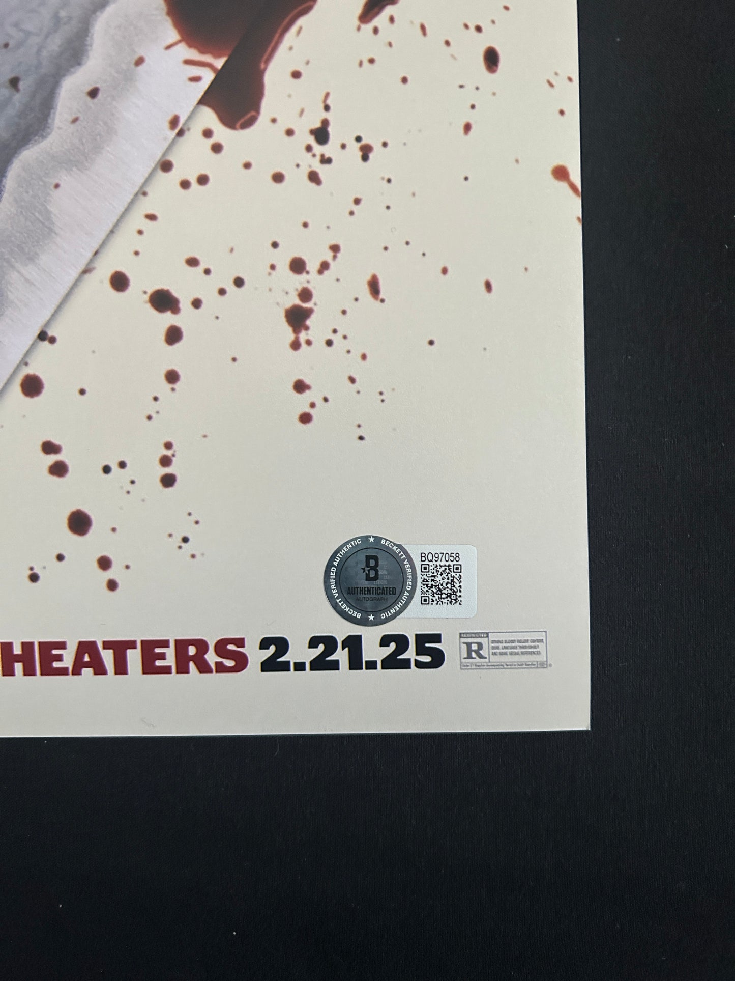 Osgood Perkins signed The Monkey 12x18 photo W/ Beckett COA