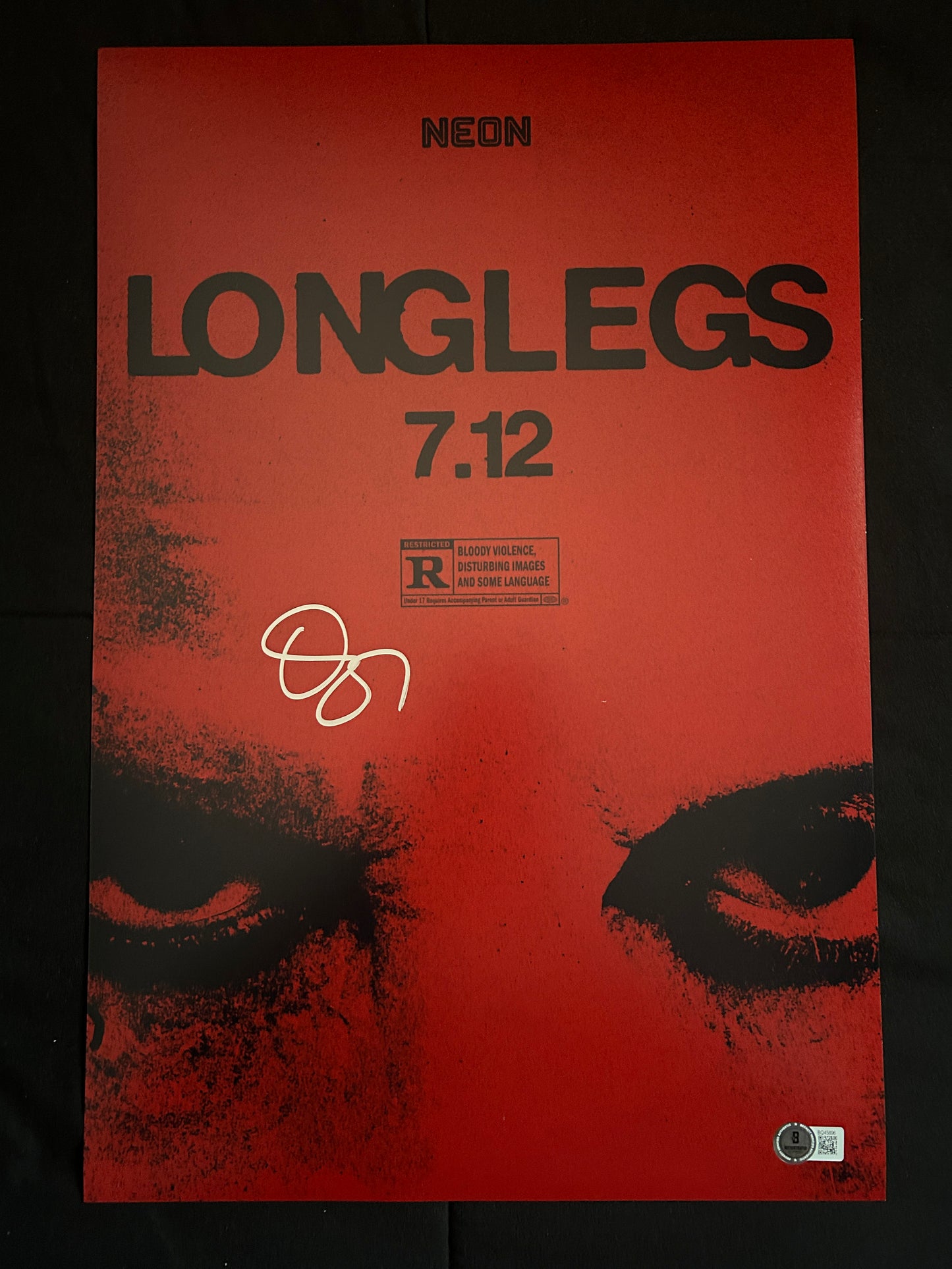 Osgood Perkins signed Longlegs 12x18 photo W/ Beckett COA