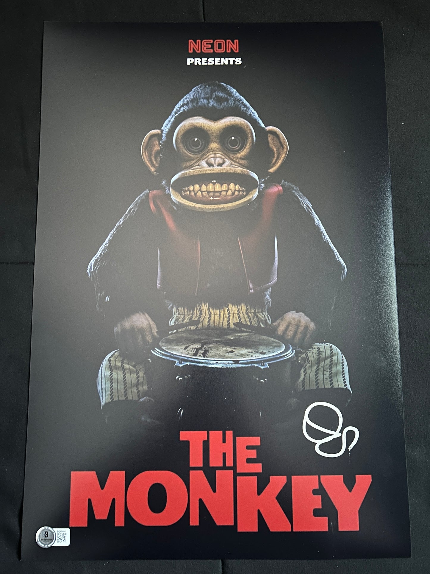 Osgood Perkins signed The Monkey 12x18 photo W/ Beckett COA