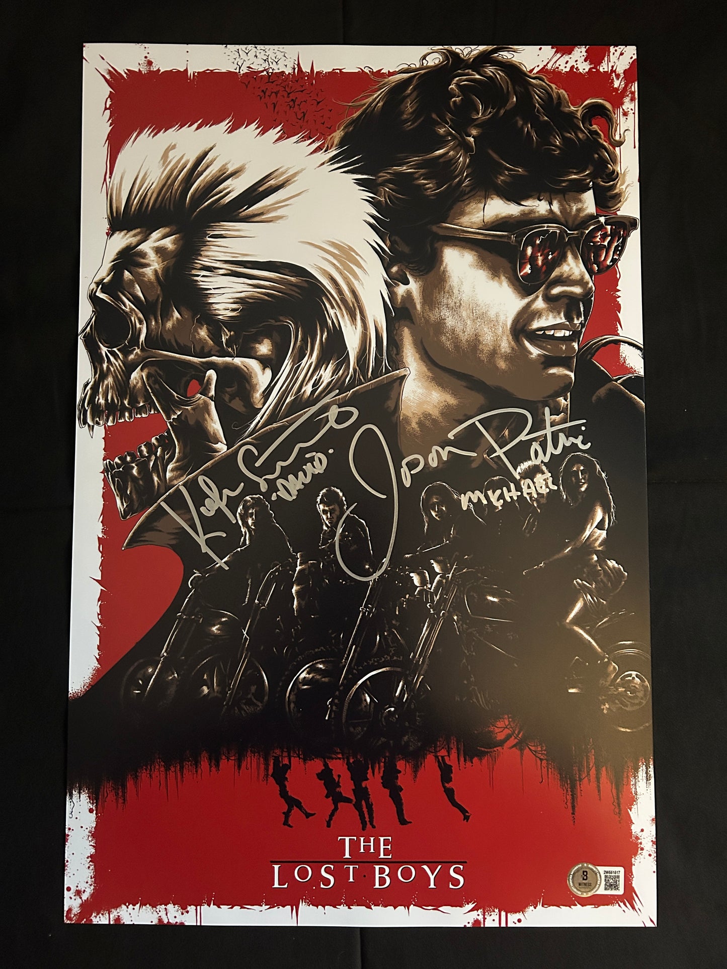 Fearsome Figures exclusive custom **Limited Edition** Kiefer Sutherland and Jason Patric signed The Lost Boys 11x17 photo W/Beckett witness COA