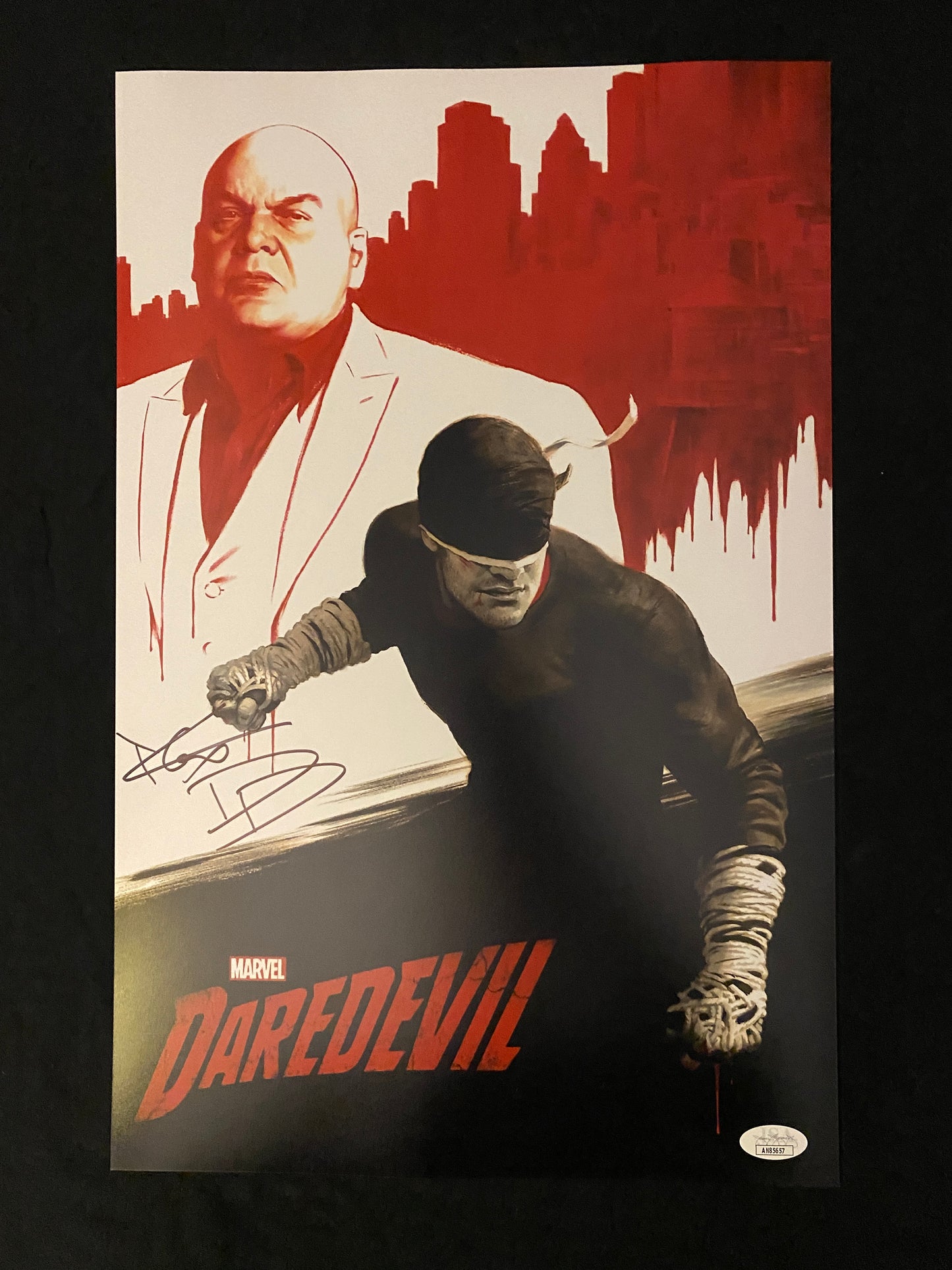 Charlie Cox Daredevil signed 11x17 photo W/ JSA COA