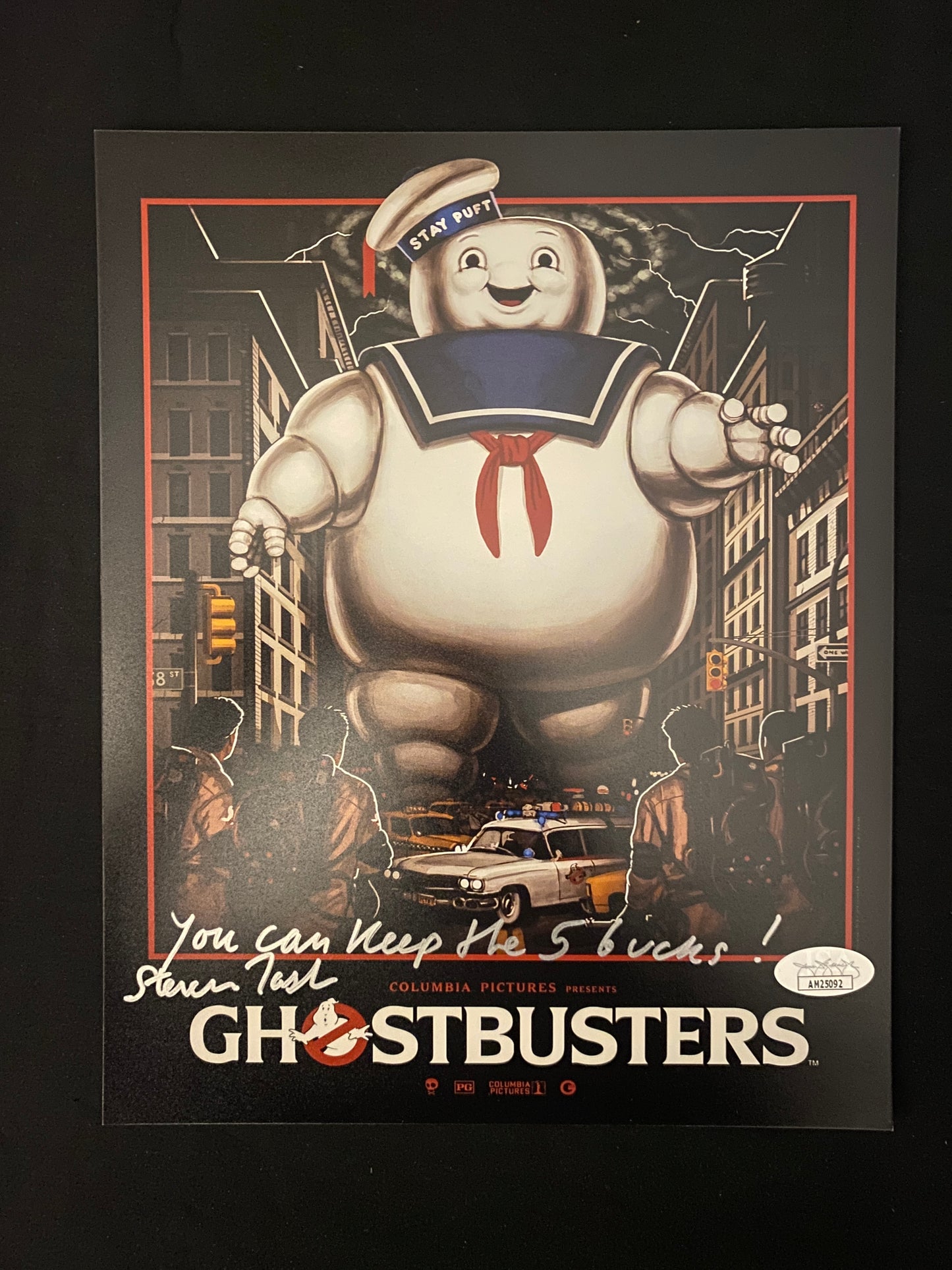 Steven Tash signed Ghostbusters (You can keep the 5 bucks inscribed) 8x10 photo W/ JSA COA