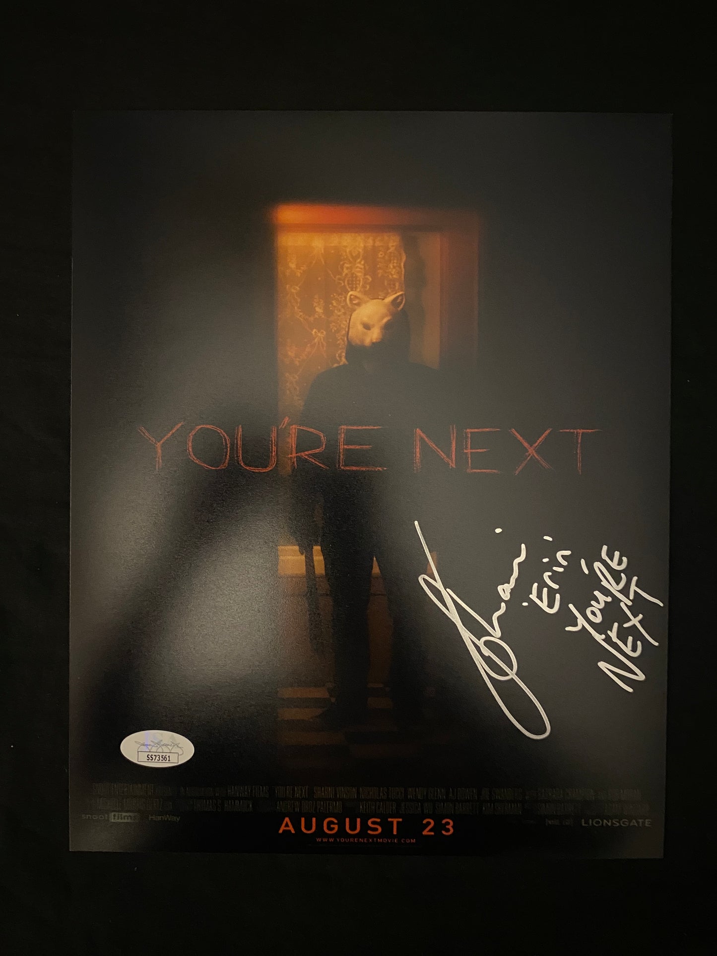 Sharni Vinson signed You're Next 8X10 Photo W/ JSA COA