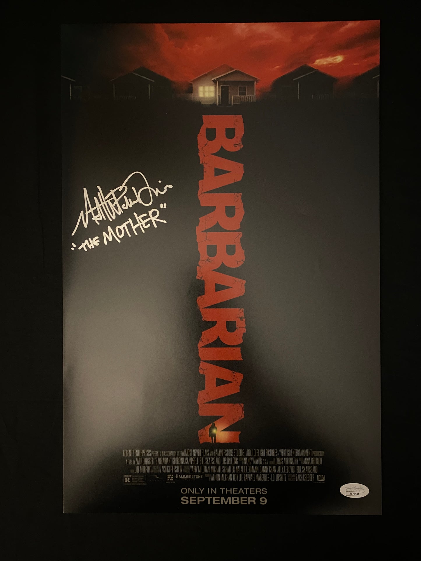 Matthew Patrick Davis signed Barbarian (The Mother inscribed) 11X17 Photo W/ JSA COA