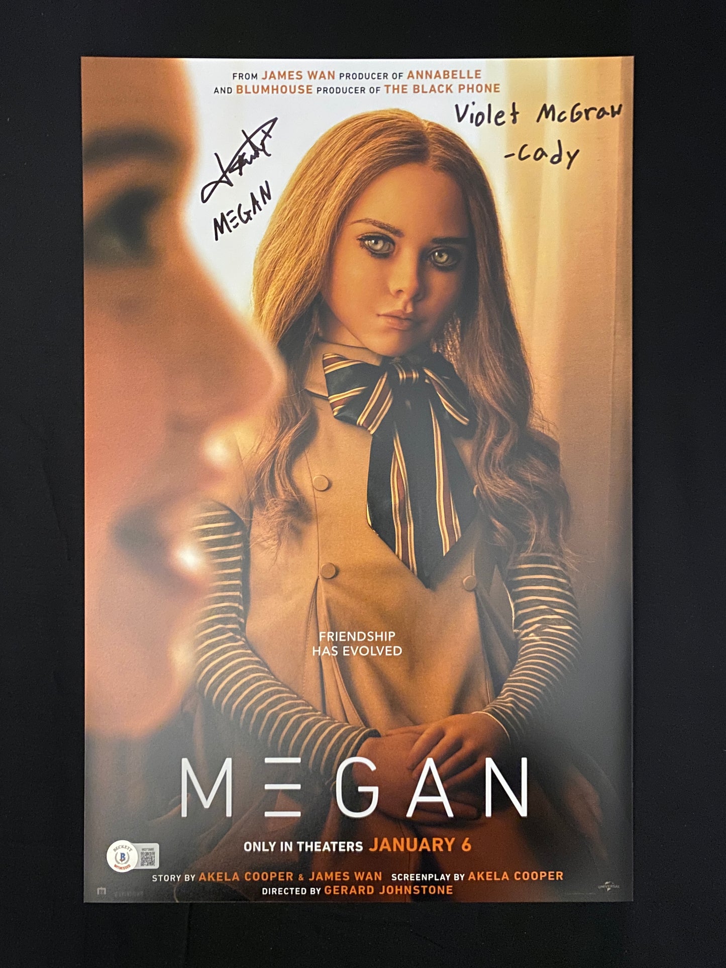 Amie Donald & Violet McGraw signed 11X17 MEGAN photo W/ Beckett COA