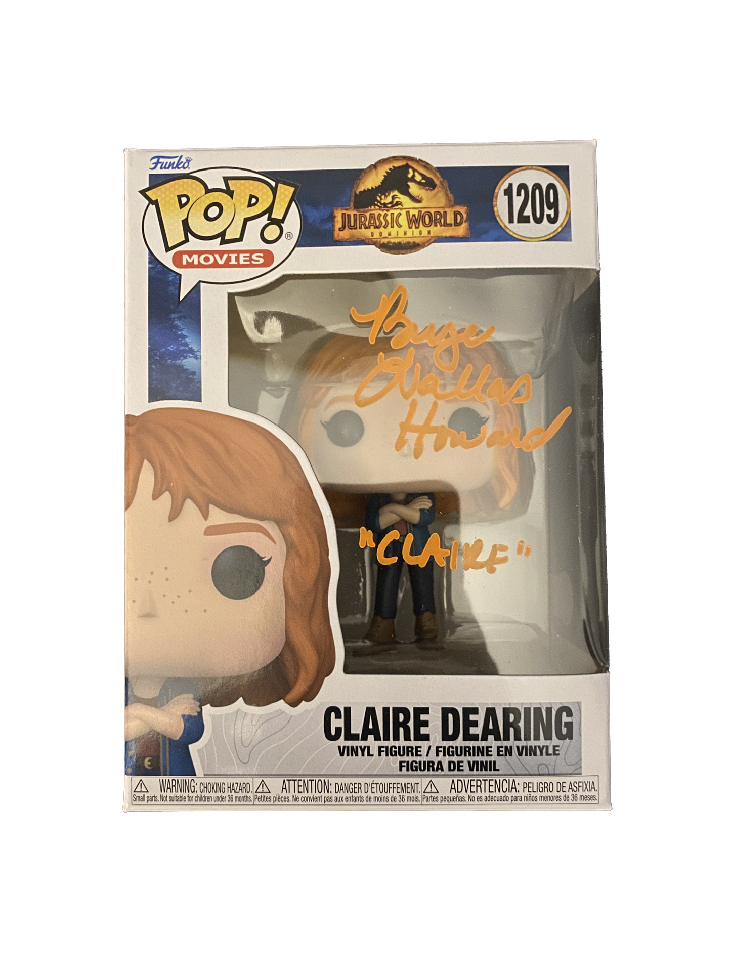 Bryce Dallas Howard signed Jurassic Wolrd Claire Dearing Funko Pop W/ Beckett COA