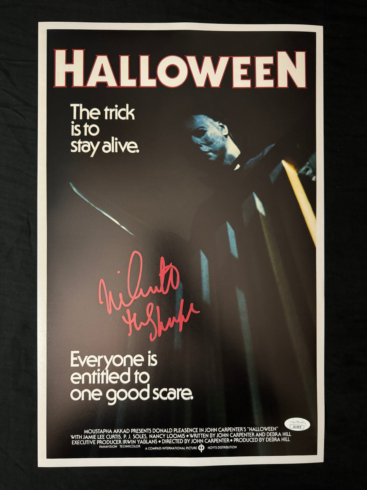 Nick Castle signed 11X17 Halloween photo W/ JSA COA