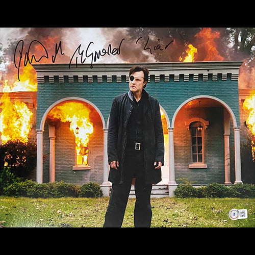 David Morrissey signed The Walking Dead The Governor (Liar inscription) 11x14 photo W/ Beckett COA