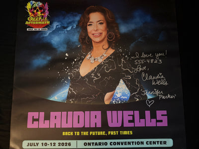 Creep I.E. Aftermath Signed vinyl Banners 30"X30" (Claudia Wells)