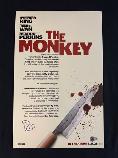 Osgood Perkins signed The Monkey 11x17 photo W/ Beckett COA