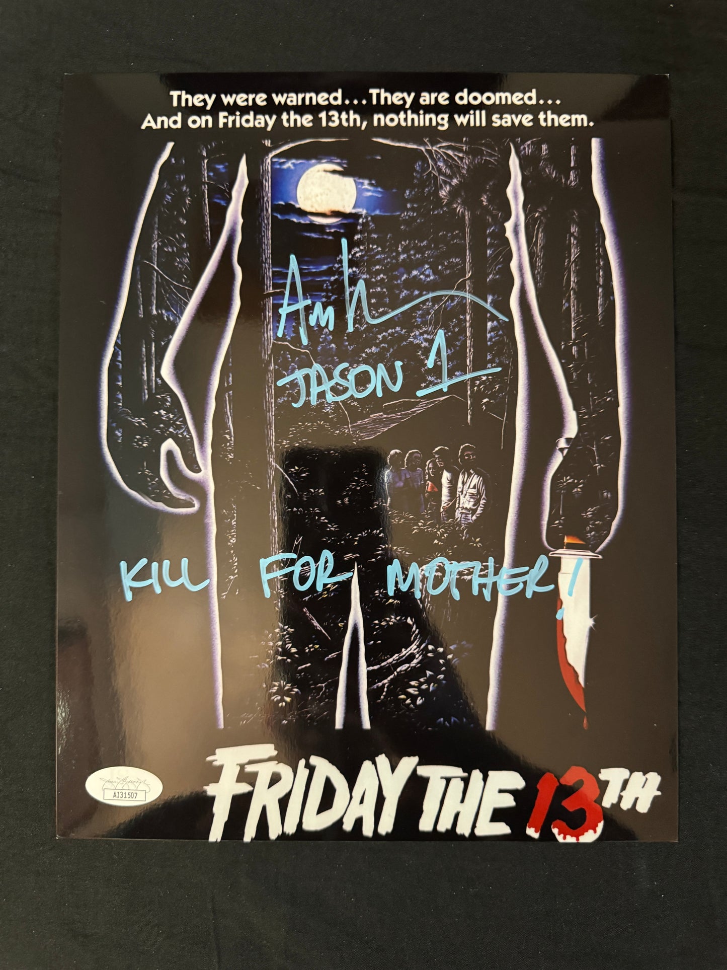 Ari Lehman signed Friday the 13th (Kill for Mother! inscribed) 8X10 Photo W/ JSA COA