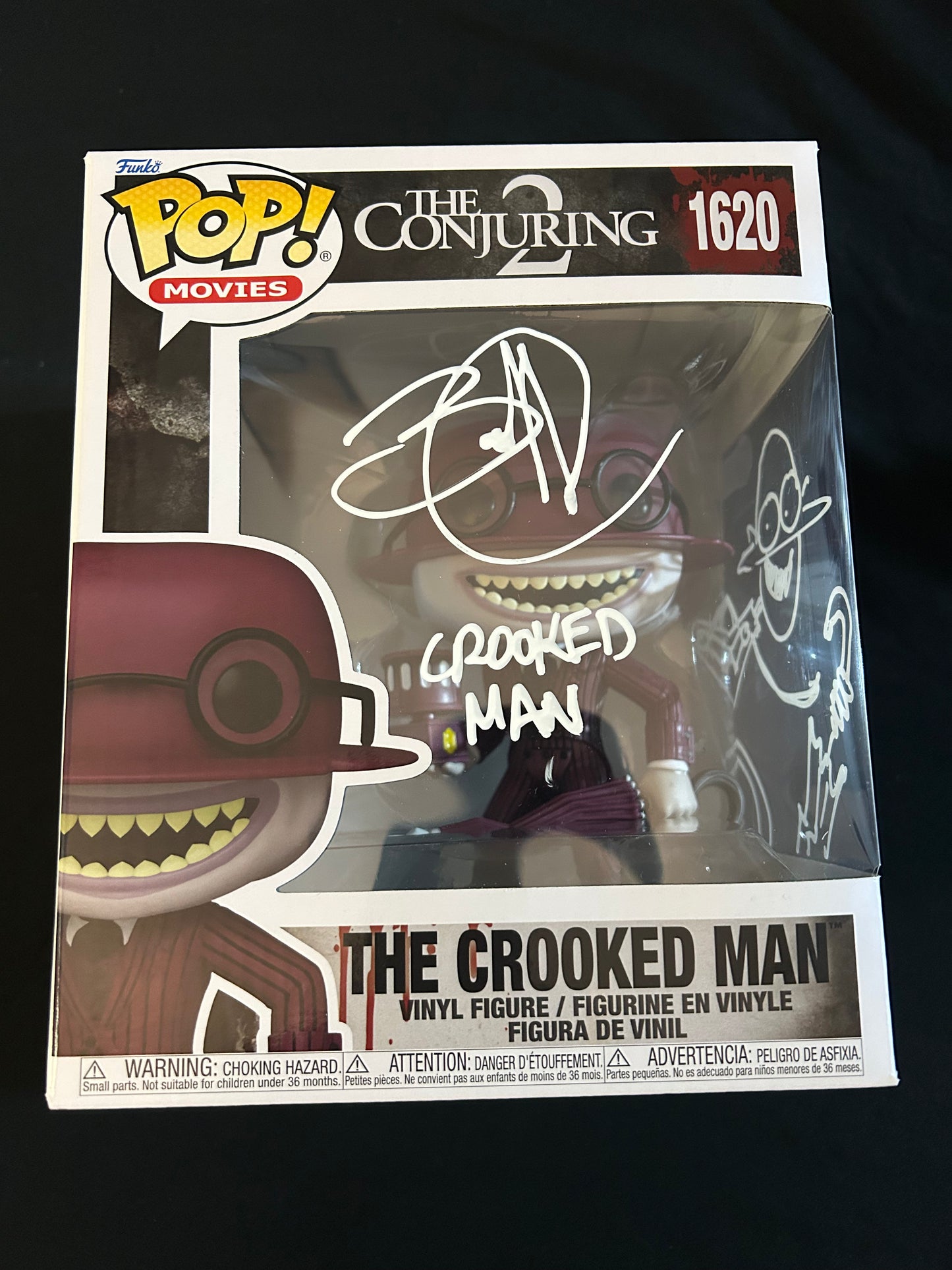 Javier Botet signed The Conjuring 2 Crooked Man Super Funko Pop with sketch **RARE** W/ Beckett witnessed COA