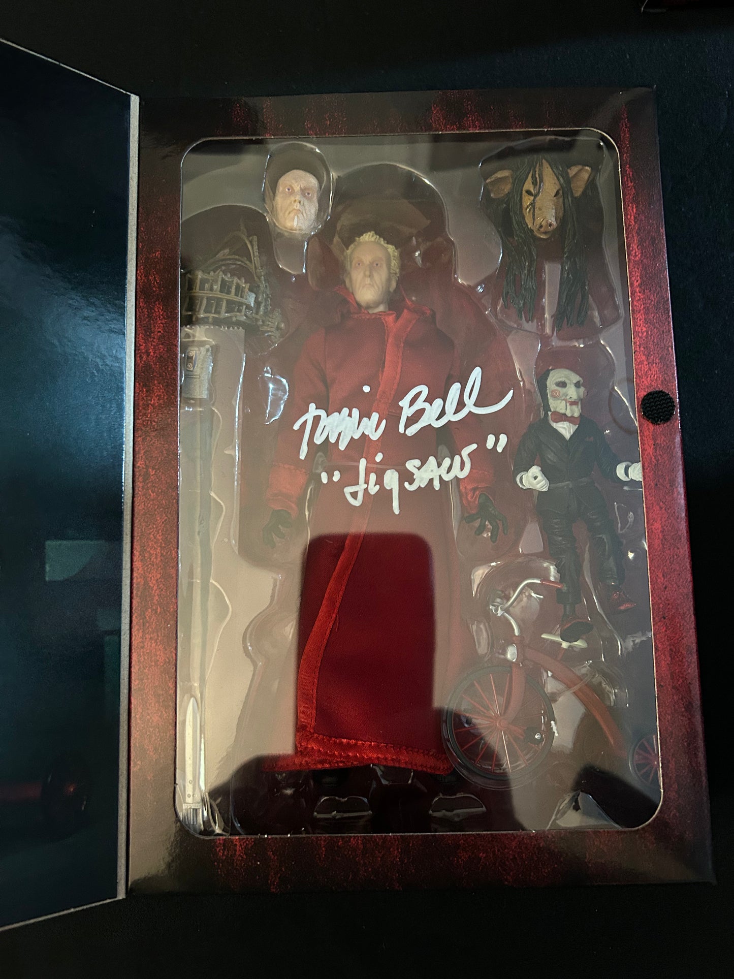 Tobin Bell signed Saw NECA Ultimate (Red Robe) W/ Beckett witnessed COA