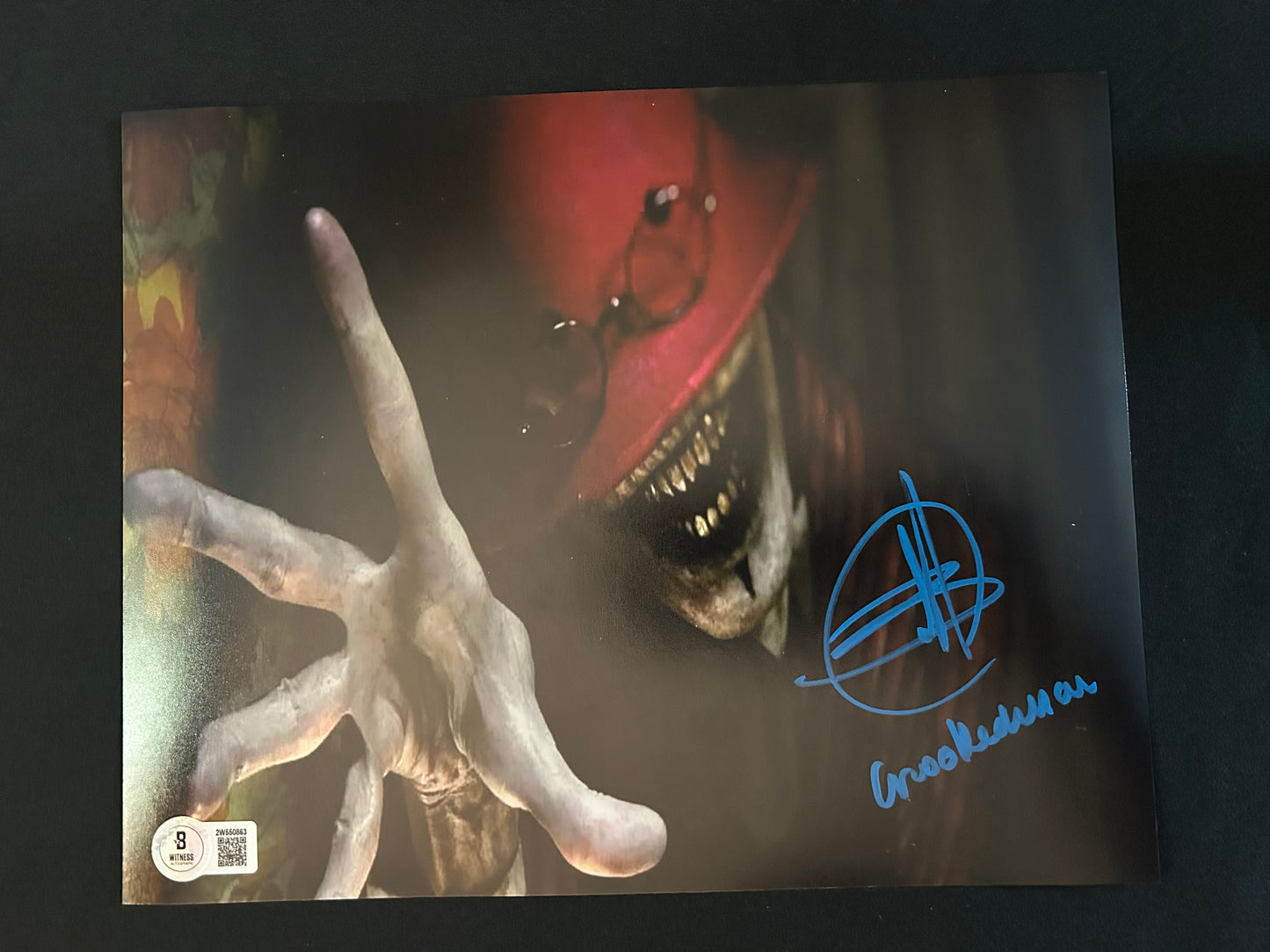 Javier Botet signed The Conjuring 2 (Crooked Man inscribed) 8x10 photo W/Beckett witness COA