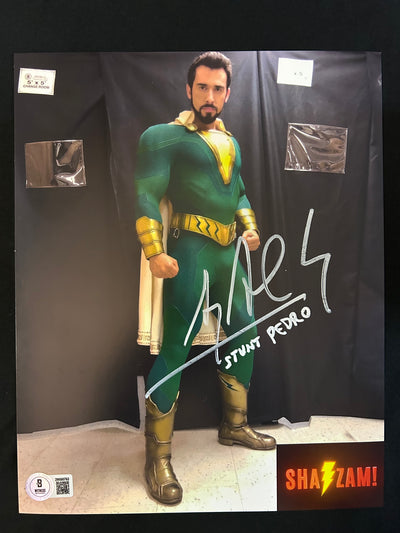 Alex Armbruster signed Shazam! (Stunt Pedro inscribed) 8x10 photo W/Beckett witness COA