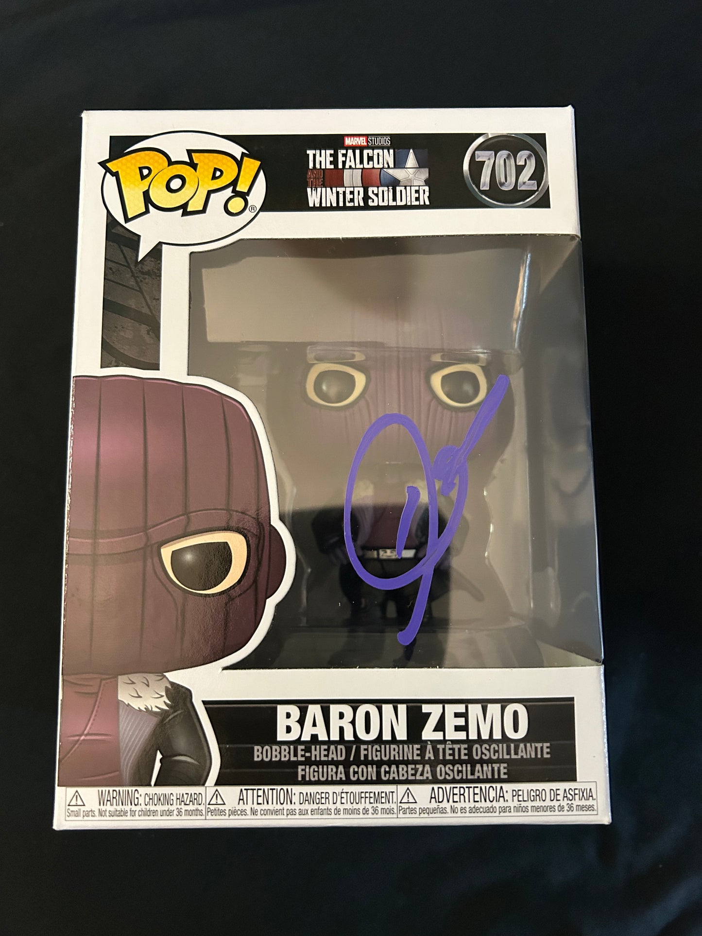 Daniel Bruhl signed The Falcon and the Winter Solider Baron Zemon Funko Pop W/ Beckett COA