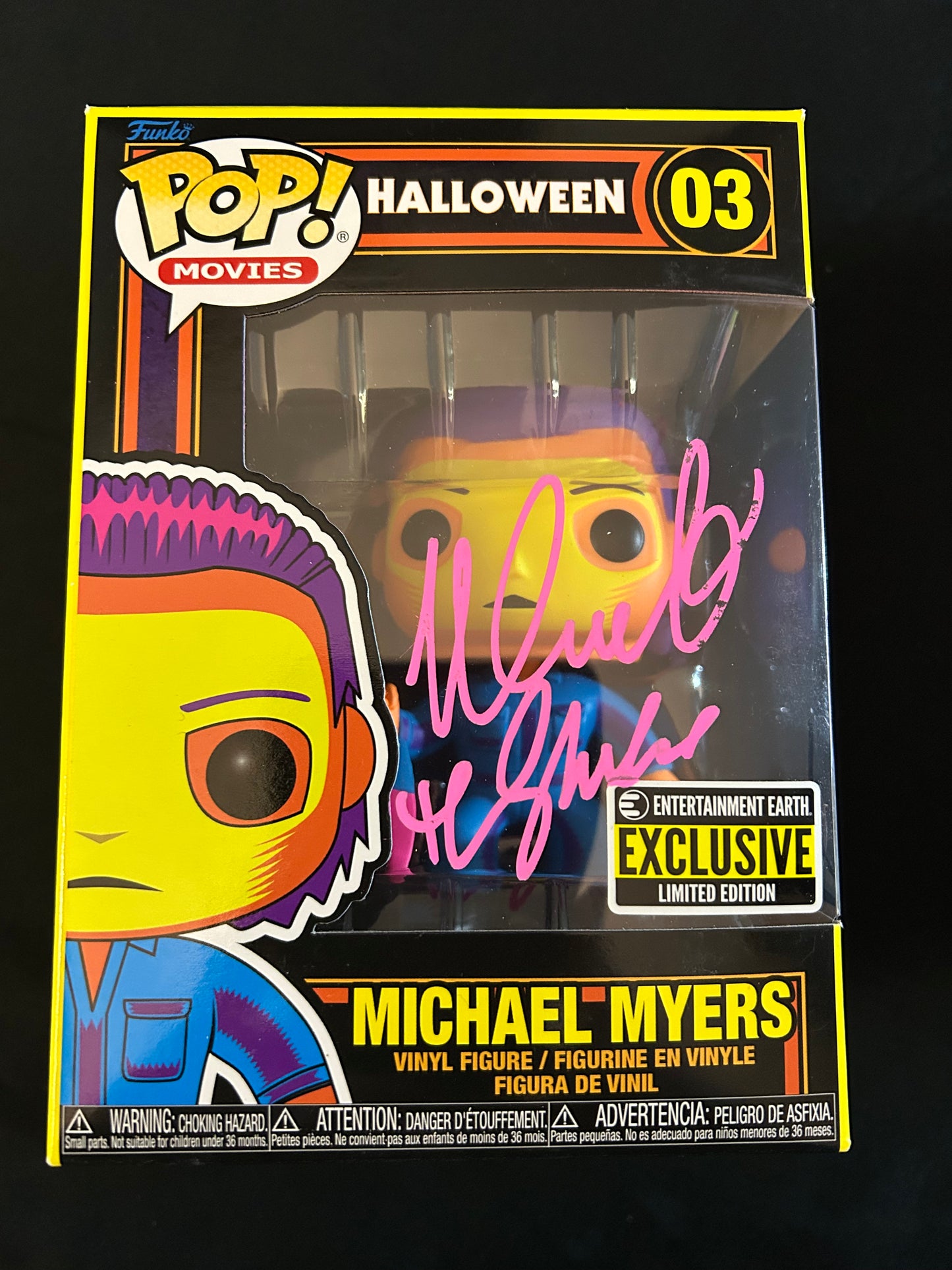 Nick Castle signed Black Light Michael Myers Funko Pop W/ Beckett COA
