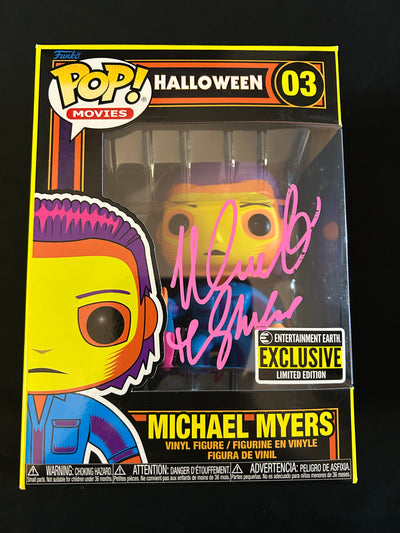 Nick Castle signed Black Light Michael Myers Funko Pop W/ Beckett COA
