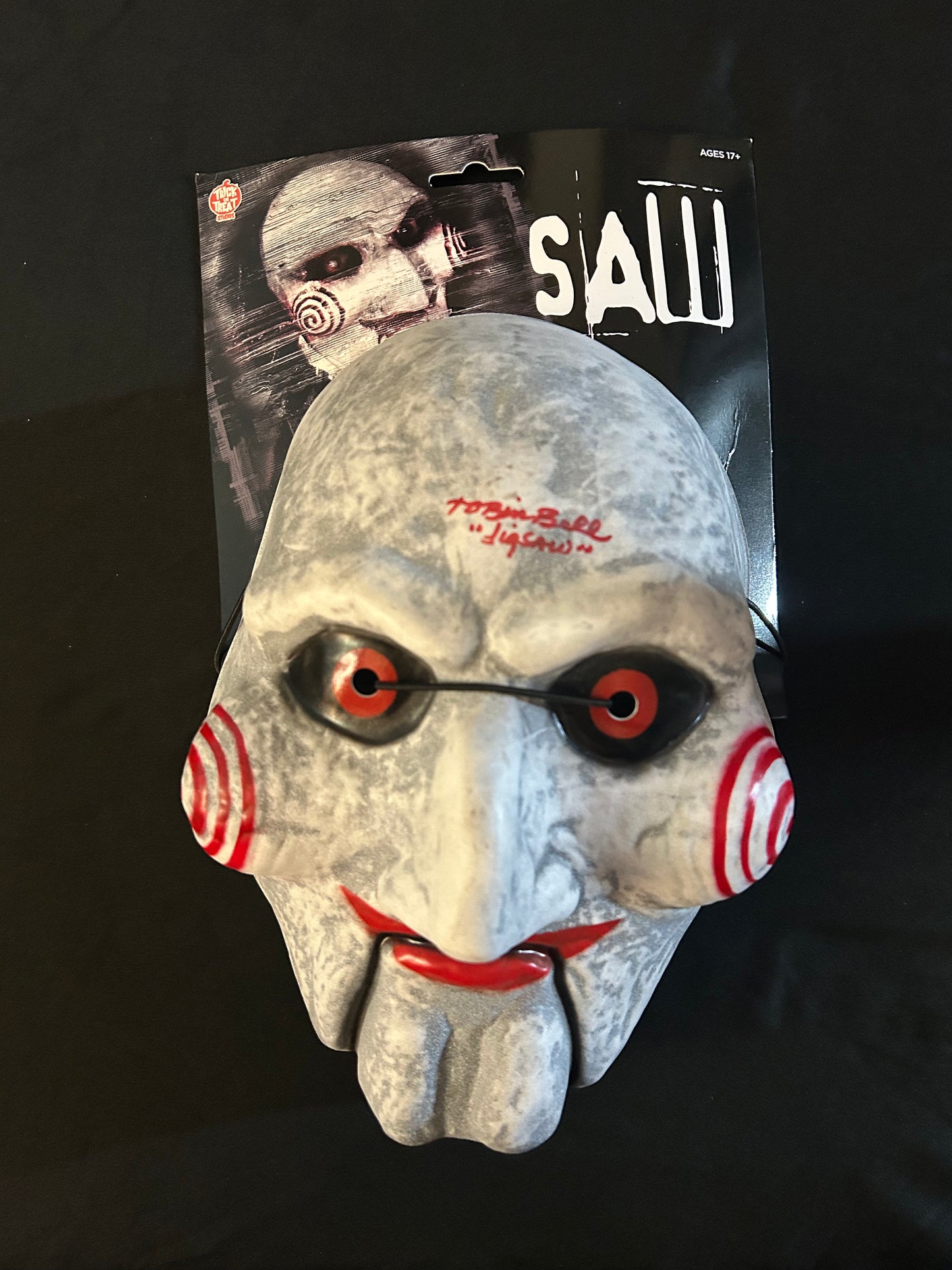 Tobin Bell signed Saw Billy (Trick or Treat Studios) mask W/ Beckett witness COA