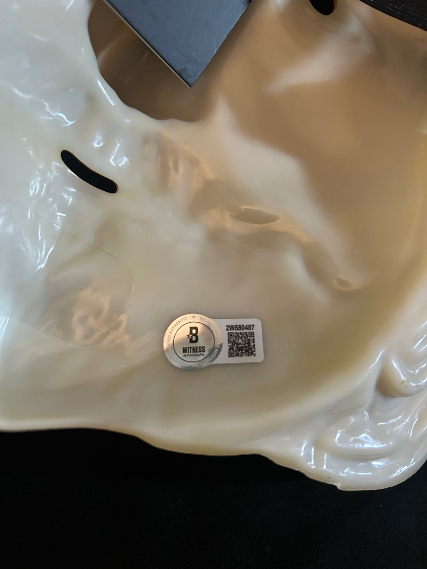 Alex Armbruster signed (Trick or Treat Studios) Thanksgiving John Carver mask W/ Beckett witness COA