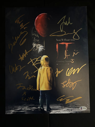 Bill Skarsgard + 12x cast signed IT 11x14 photo W/Beckett COA
