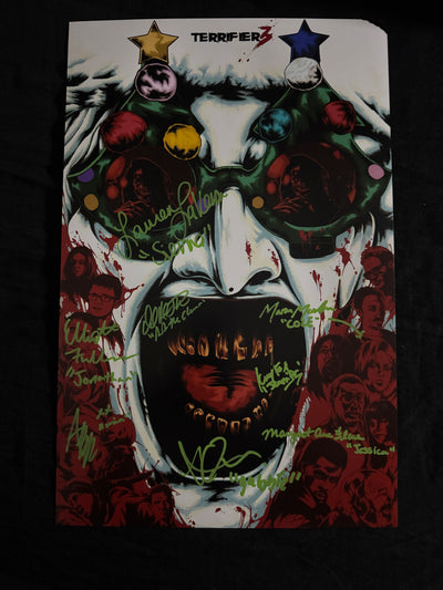 custom **Limited Edition** Terrifier 3 8x cast signed 11x17 photo W/Beckett witness COA