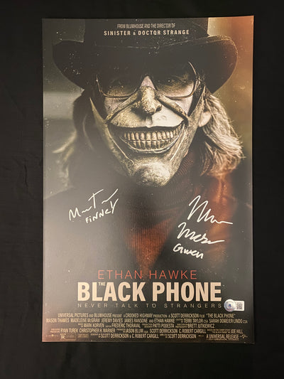 Mason Thames & Madeleine McGraw signed Black Phone 11x17 photo W/ Beckett witnessed COA