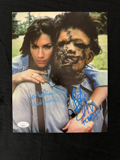 Bob Elmore & Caroline Williams signed 8X10 Photo The Texas Chainsaw Massacre II W/ JSA COA